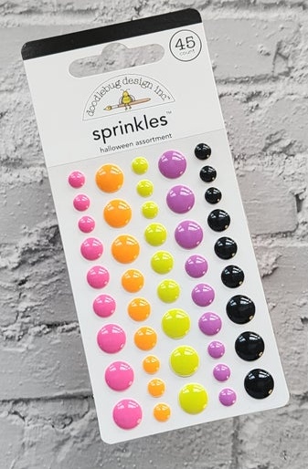 Doodlebug Sprinkles Adhesive Glossy Enamel Dots - Halloween Assortment