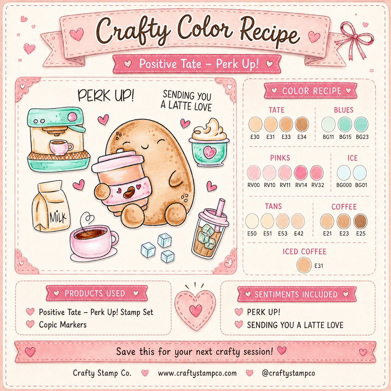 Positive Tate- Perk Up! Stamp Set