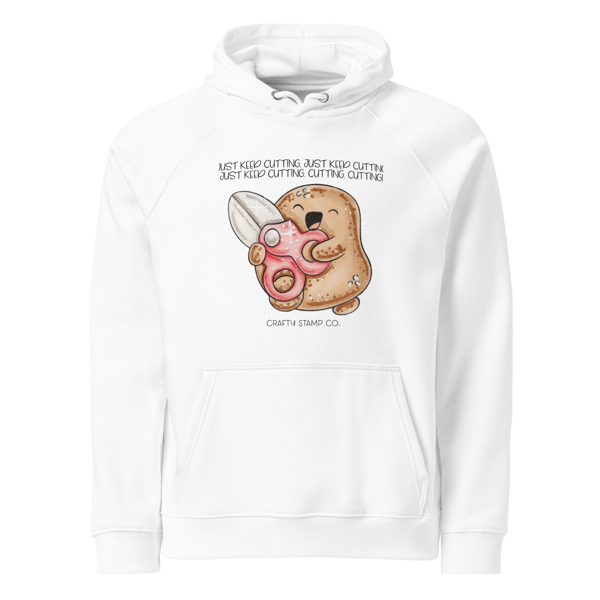 Positive Tate - Just Keep Cutting Unisex eco raglan hoodie – Crafty ...